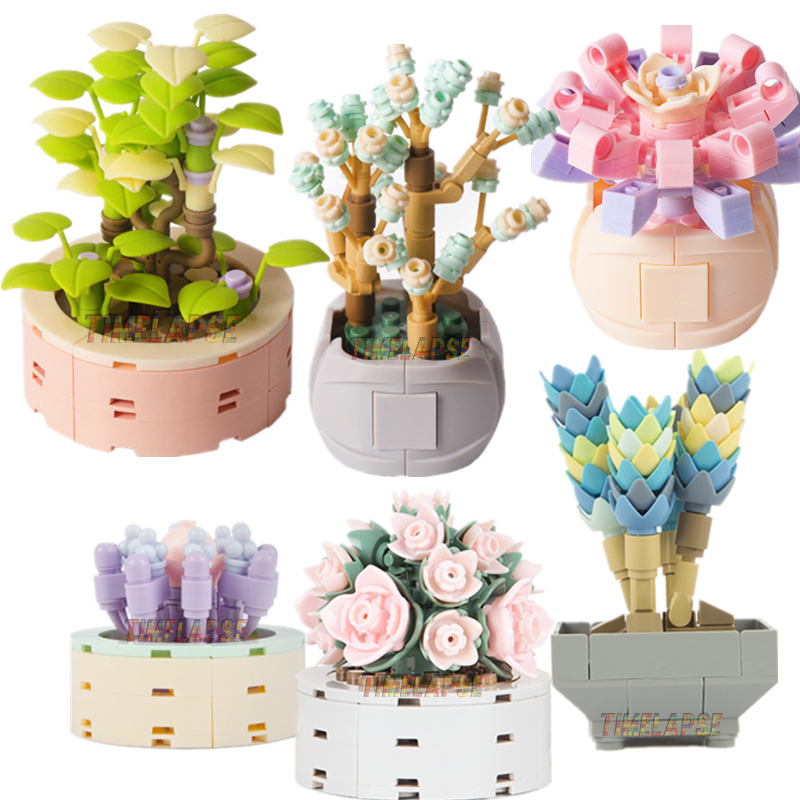 Bonsai Garden Experts - DIY MOC Potted Plants Succulents Cactus