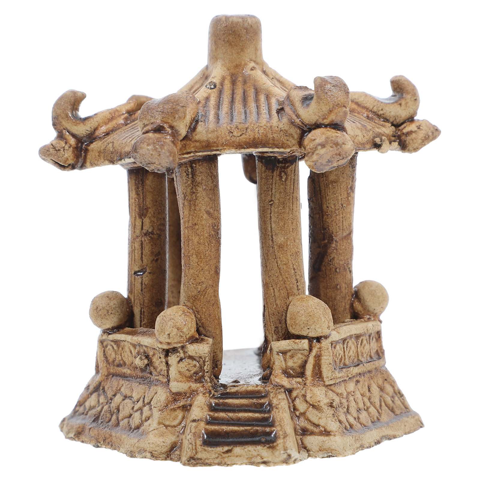 Bonsai Garden Miniature - Compact Hexagonal Ceramic Pagoda Statue Miniature