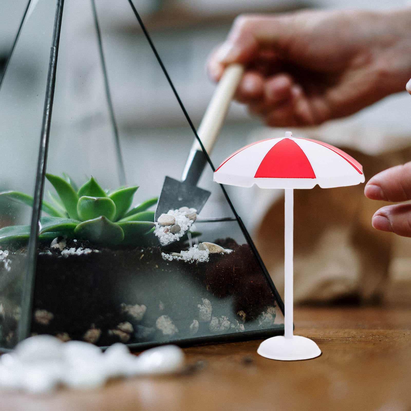 6Pcs Miniature Beach Umbrella  - Bonsai Garden Miniature ulasan dan harga