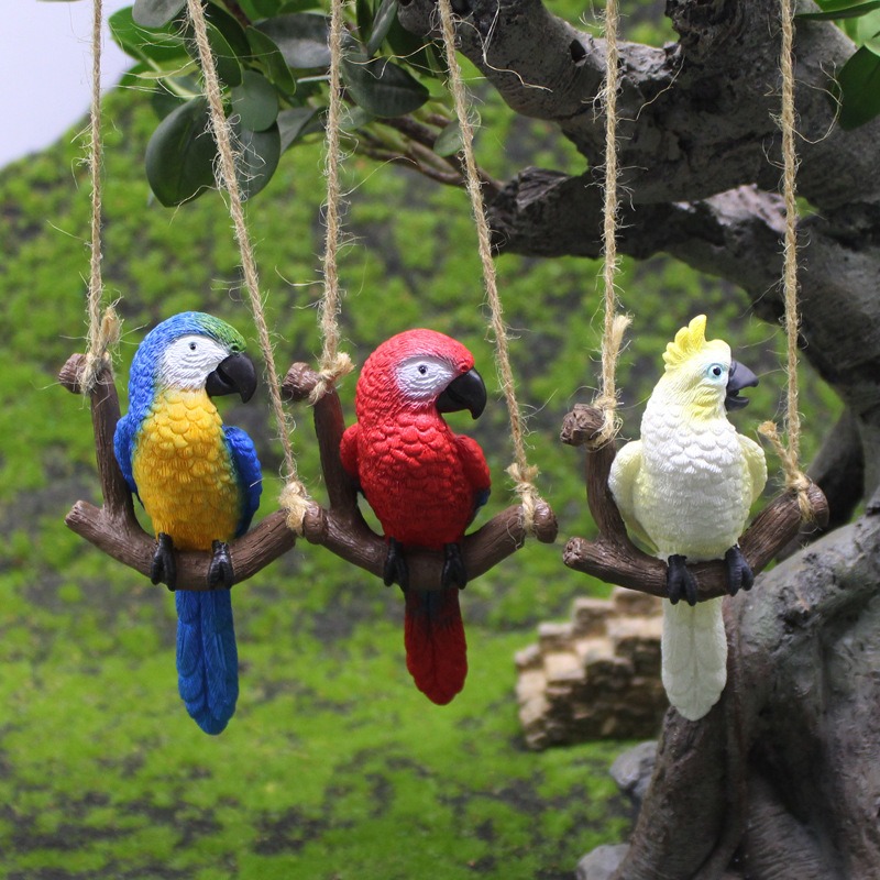 1Pcs Creative Swing Parrot Res - Bonsai Garden Miniature ulasan dan harga