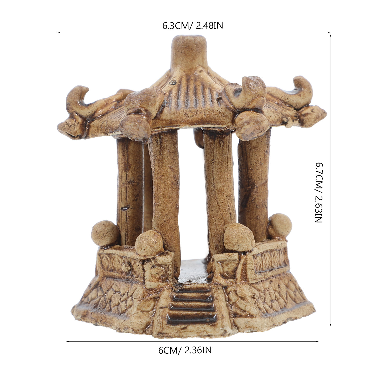 Compact Hexagonal Ceramic Pago - Bonsai Garden Miniature ulasan dan harga