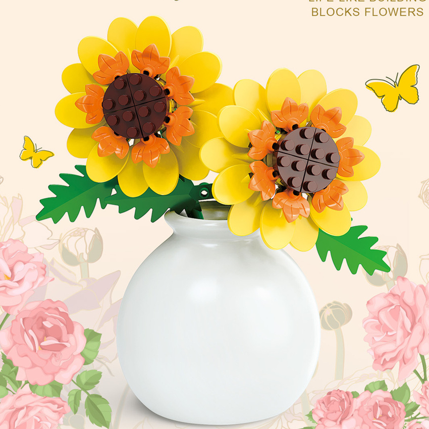 DIY MOC Flowers Bouquet Rose S - Bonsai Garden Experts ulasan dan harga