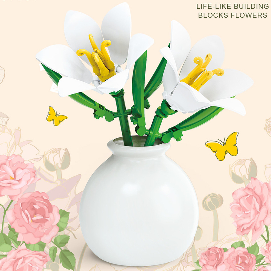 DIY MOC Flowers Bouquet Rose S - Bonsai Garden Experts ulasan dan harga