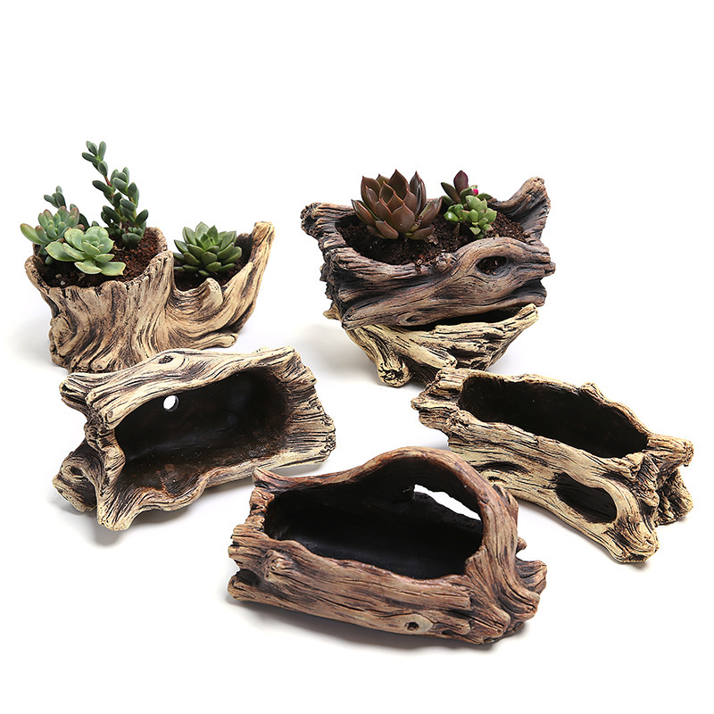 Succulent Flower Pot Wood Tree - Bonsai Tree Zen Garden ulasan dan harga
